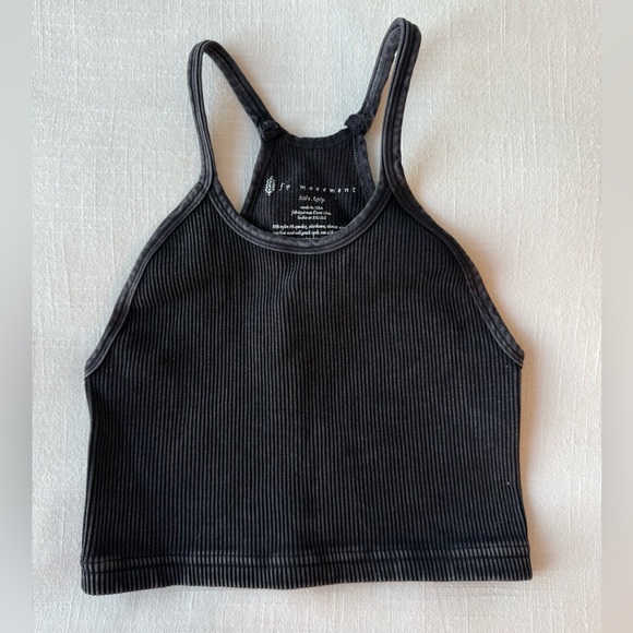 Free People Happiness Runs Crop Tank size xs/s washed black - Picture 2 of 3